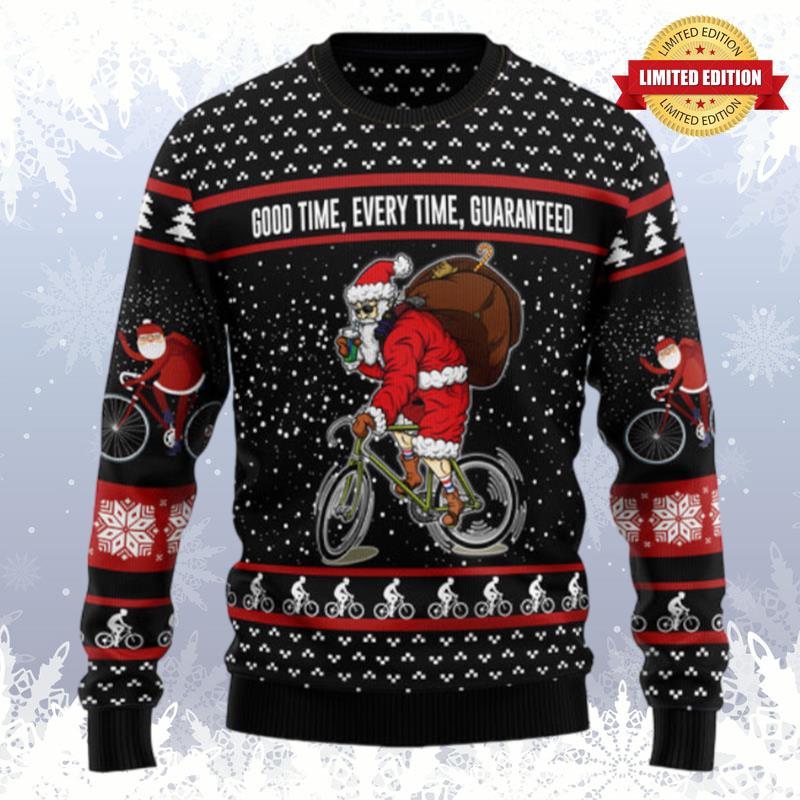 Santa Claus Love Biking Ugly Sweaters For Men Women