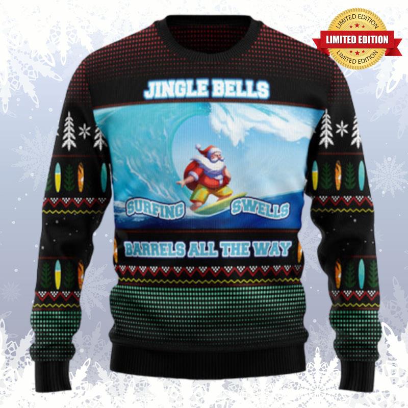 Santa Claus Surfing Ty210 Ugly Sweaters For Men Women