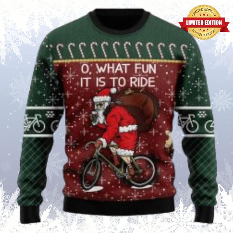 Santa Cycling Funny Ugly Sweaters For Men Women