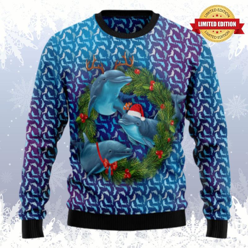 Santa Dolphin Ugly Sweaters For Men Women