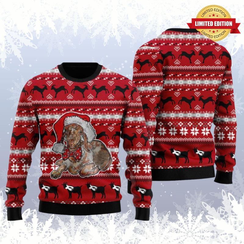 Santa Goat Cuye Ugly Sweaters For Men Women