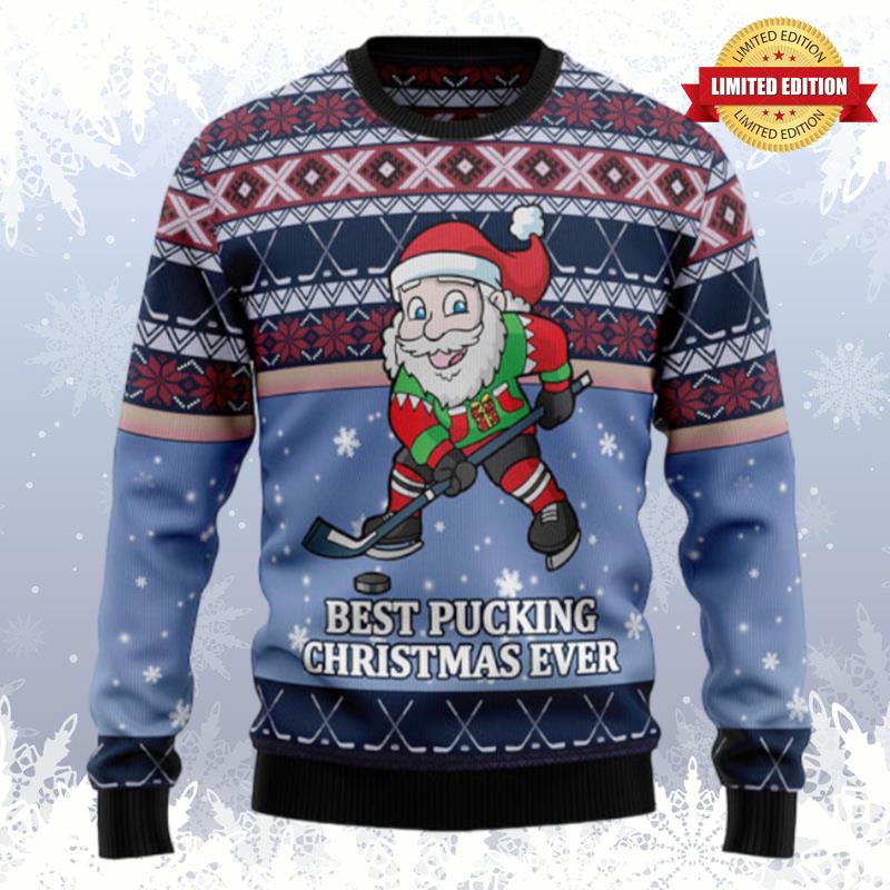 Santa Hockey Ugly Sweaters For Men Women