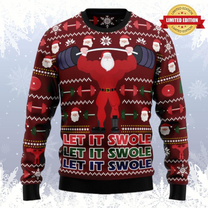 Santa Let It Swole Ugly Sweaters For Men Women