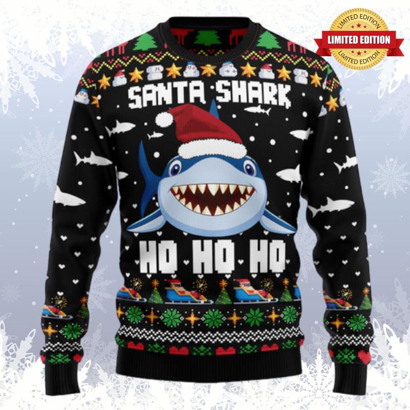 Santa Shark Ho Ho Ho Ugly Sweaters For Men Women