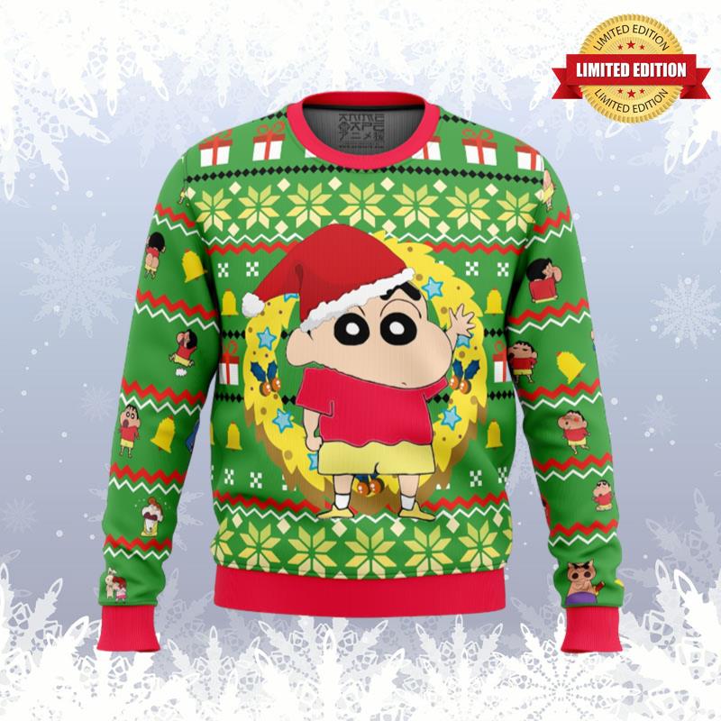 Santa Shinnosuke Crayon Shin-chan Ugly Sweaters For Men Women