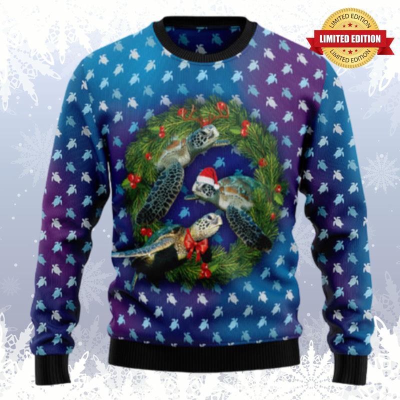 Santa Turtle Ugly Sweaters For Men Women