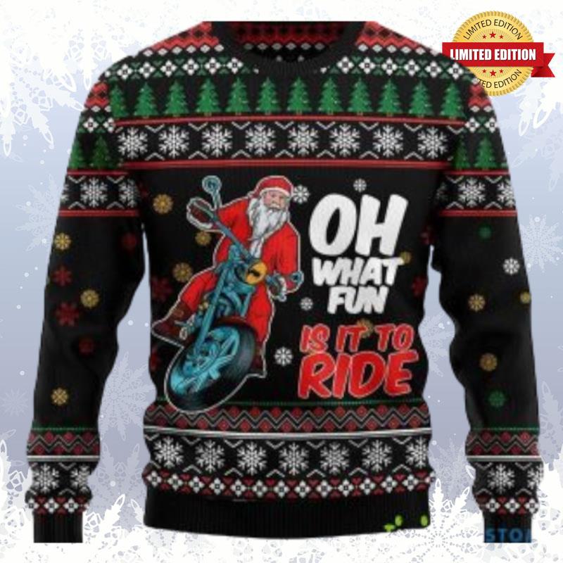 Santa and Motor Ugly Christmas Sweater for Men Women Ugly Sweaters For Men Women