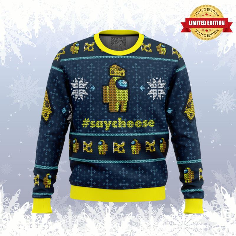 Say Cheese Among Us Ugly Sweaters For Men Women