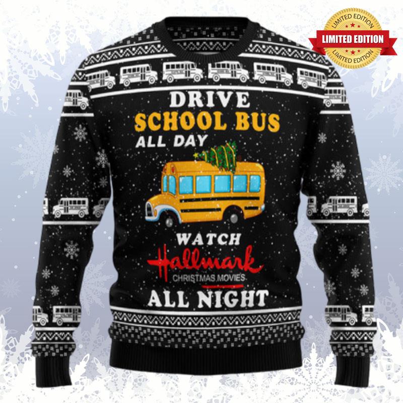 School Bus All Day Ugly Sweaters For Men Women