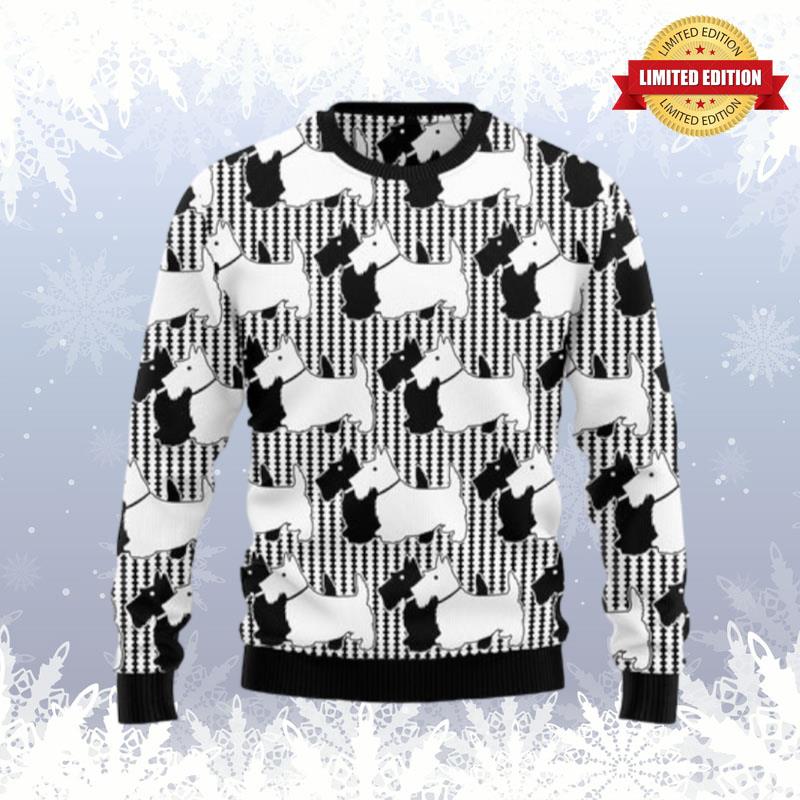 Scottish Terrier Black And White Ugly Sweaters For Men Women