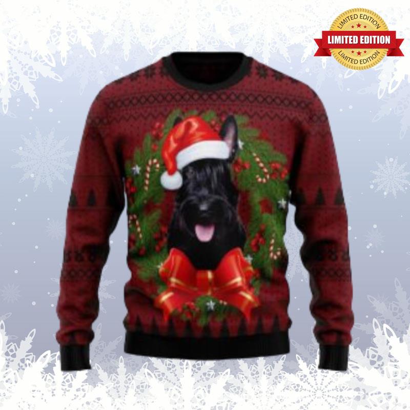 Scottish Terrier Wreath Ugly Sweaters For Men Women