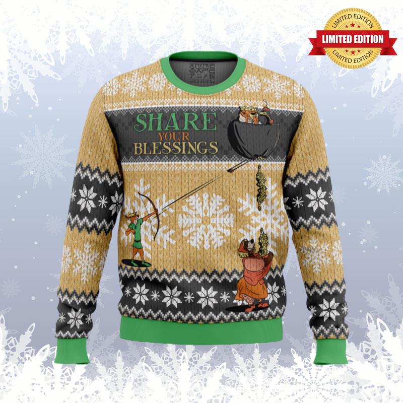 Share Your Blessings Robin Hood Disney Ugly Sweaters For Men Women