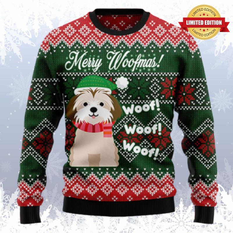 Shih Tzu Woofmas Ugly Sweaters For Men Women