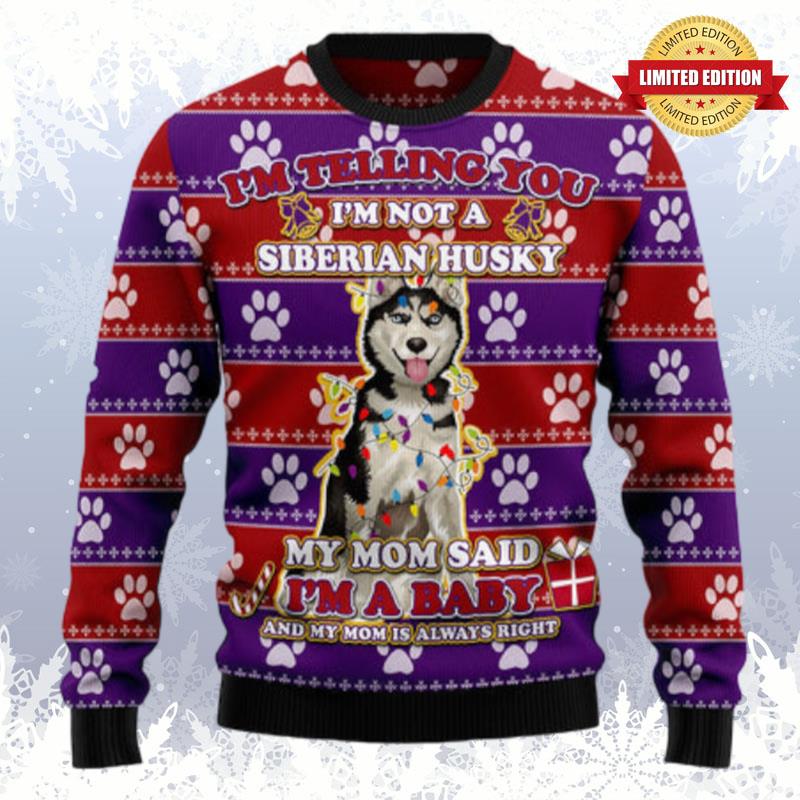 Siberian Husky Baby Christmas Ugly Sweaters For Men Women