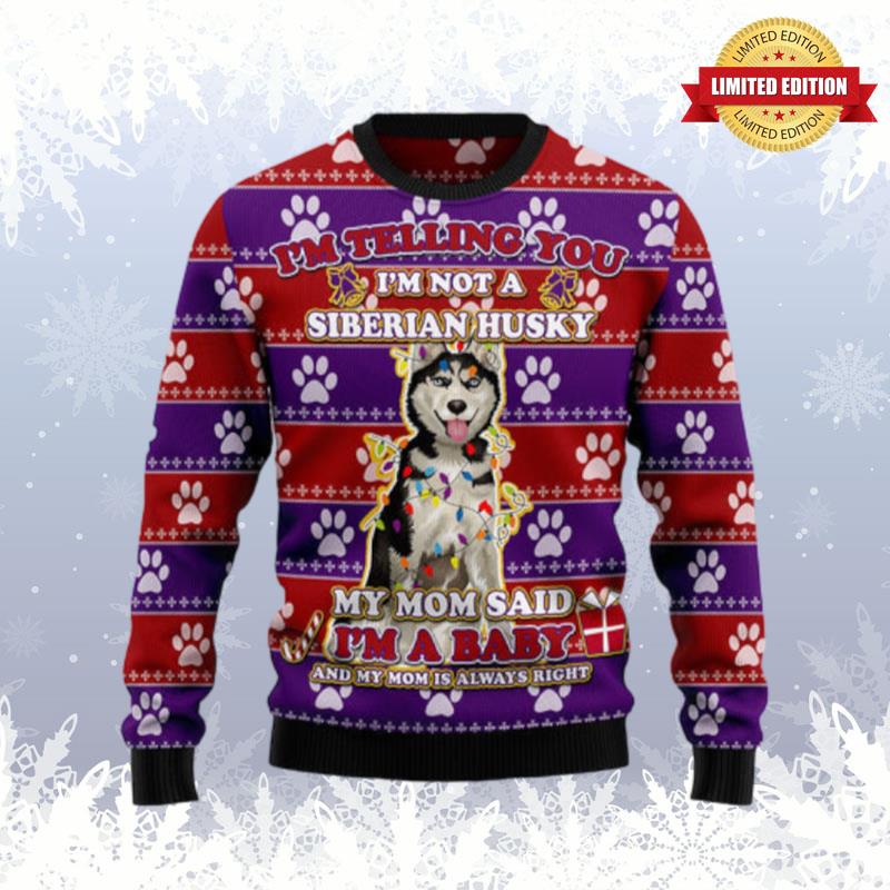 Siberian Husky Baby Christmas Ugly Sweaters For Men Women