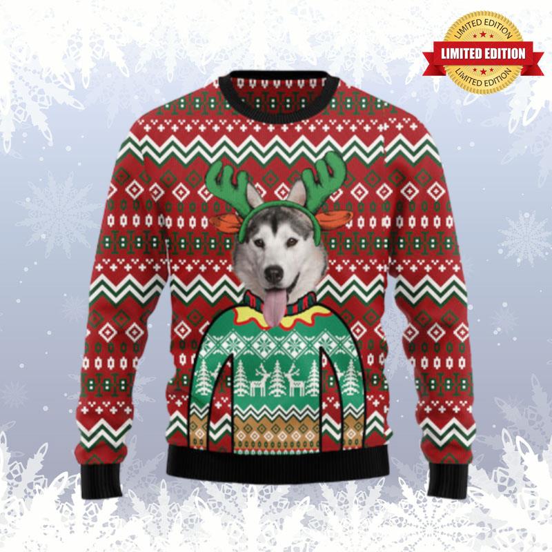 Siberian Husky Christmas Awesome Ugly Sweaters For Men Women