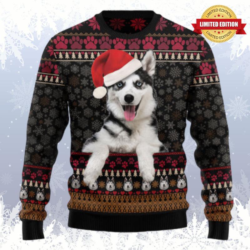 Siberian Husky Christmas HZ112613 unisex womens & mens, couples matching, friends, funny family ugly christmas holiday sweater gifts (plus size available) Ugly Sweaters For Men Women