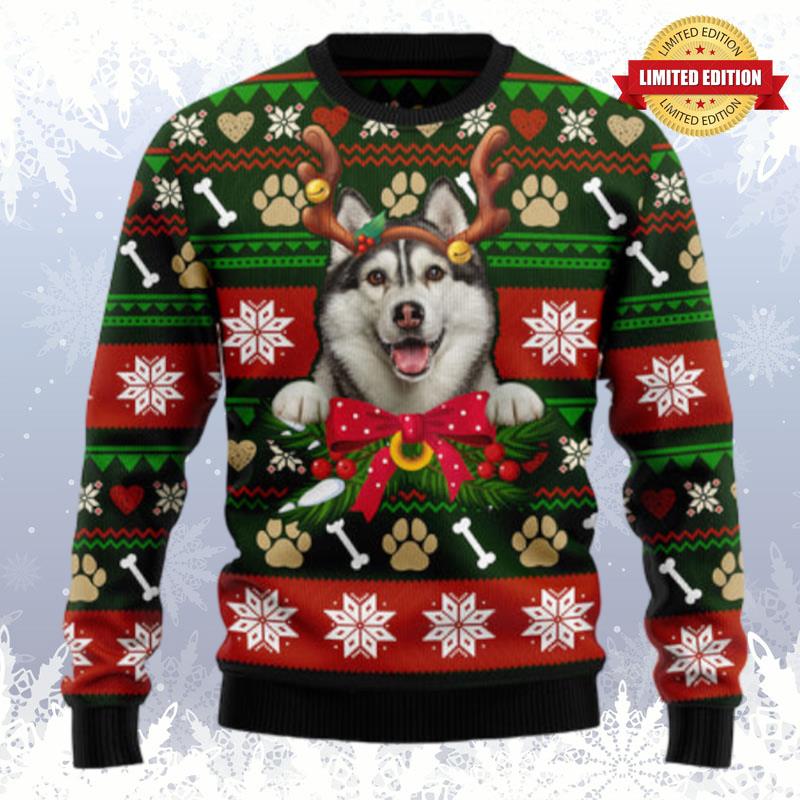 Siberian Husky Funny Ugly Sweaters For Men Women