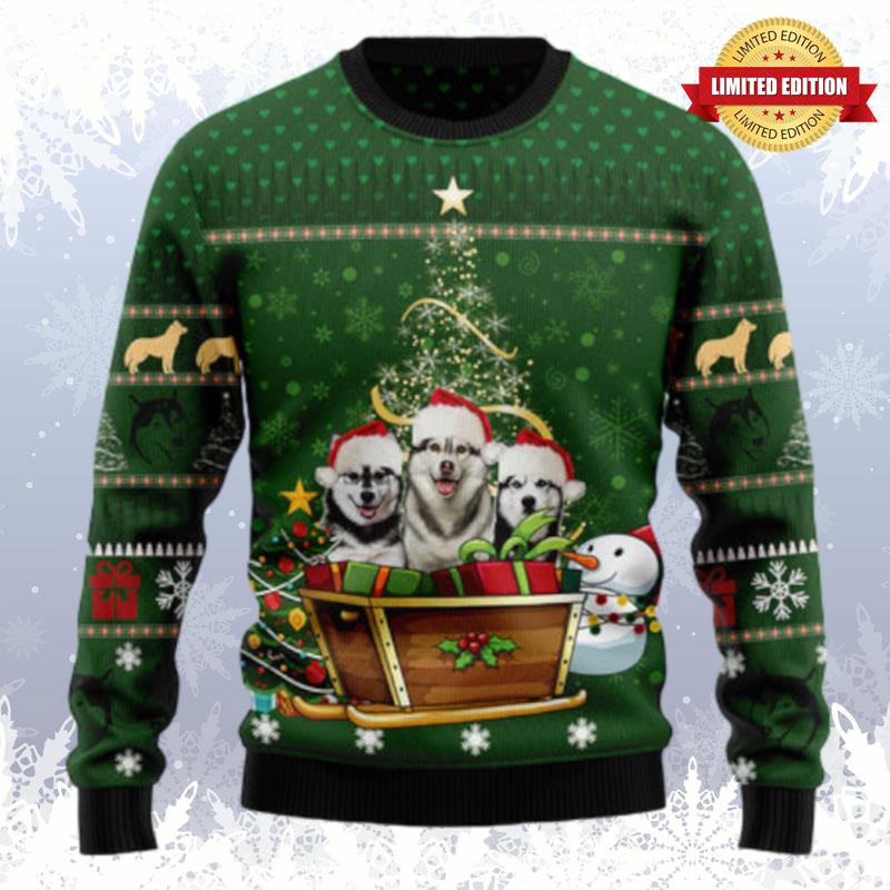 Siberian Husky Group Xmas Ugly Sweaters For Men Women