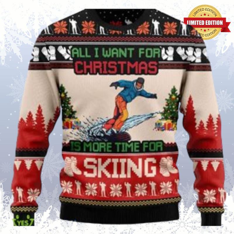 Skiing Gift For Men Woman Ugly Sweaters For Men Women