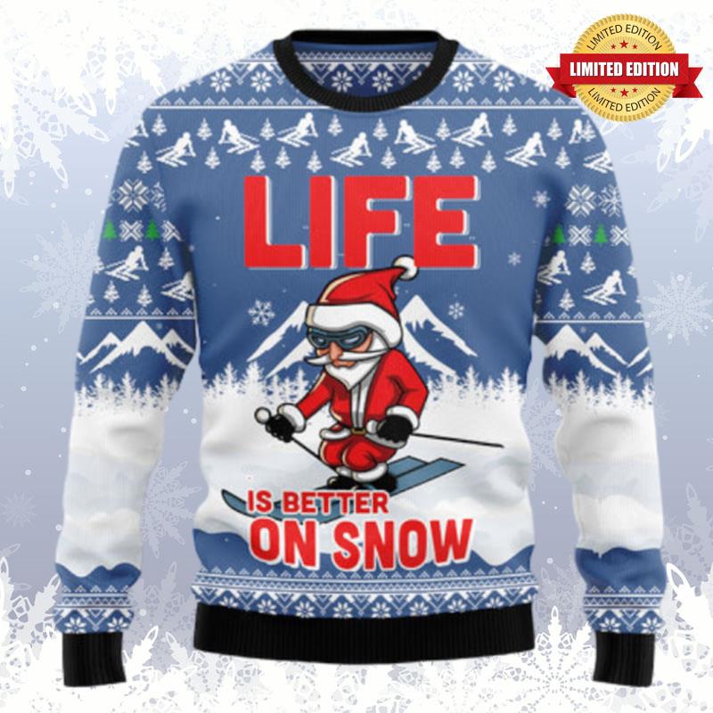Skiing Life Is Better On Snow Ugly Sweaters For Men Women