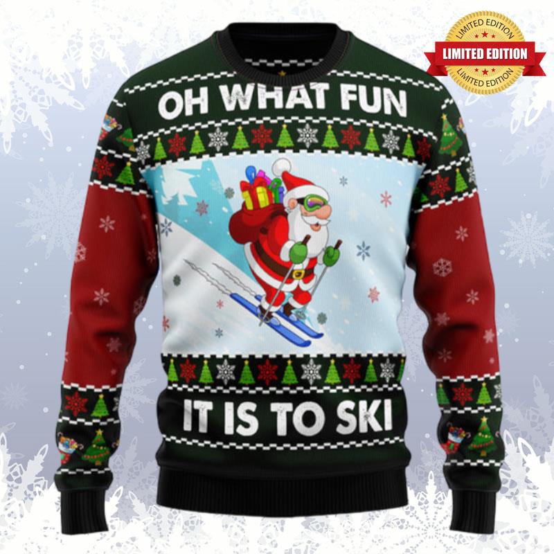 Skiing Oh What Fun Ugly Sweaters For Men Women
