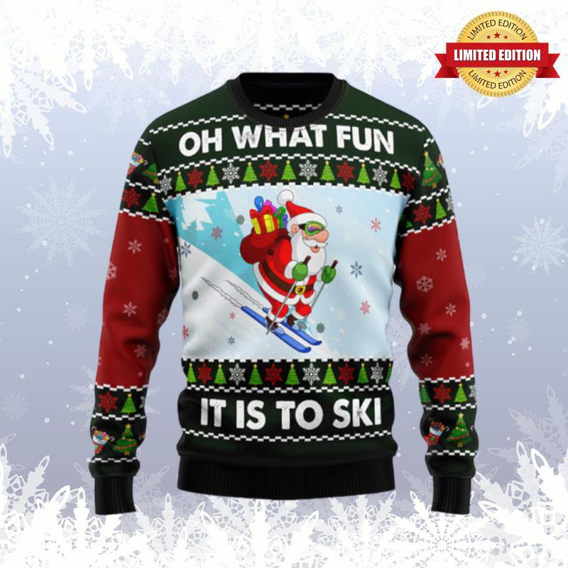 Skiing Oh What Fun Ugly Sweaters For Men Women