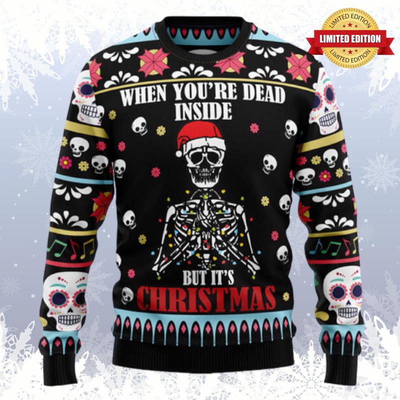 Skull Christmas Inside Ugly Sweaters For Men Women