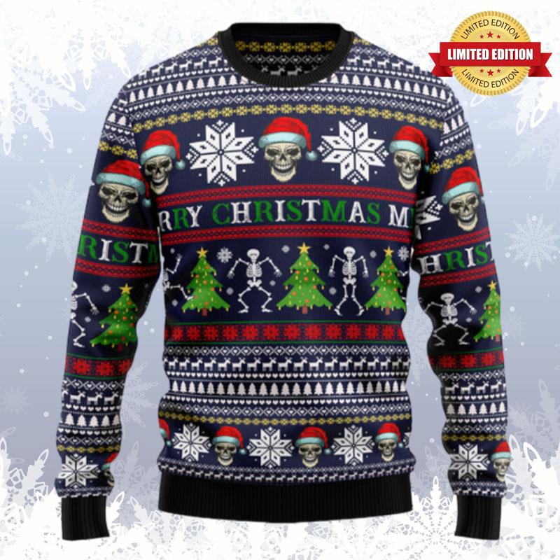 Skull Christmas Ugly Sweaters For Men Women