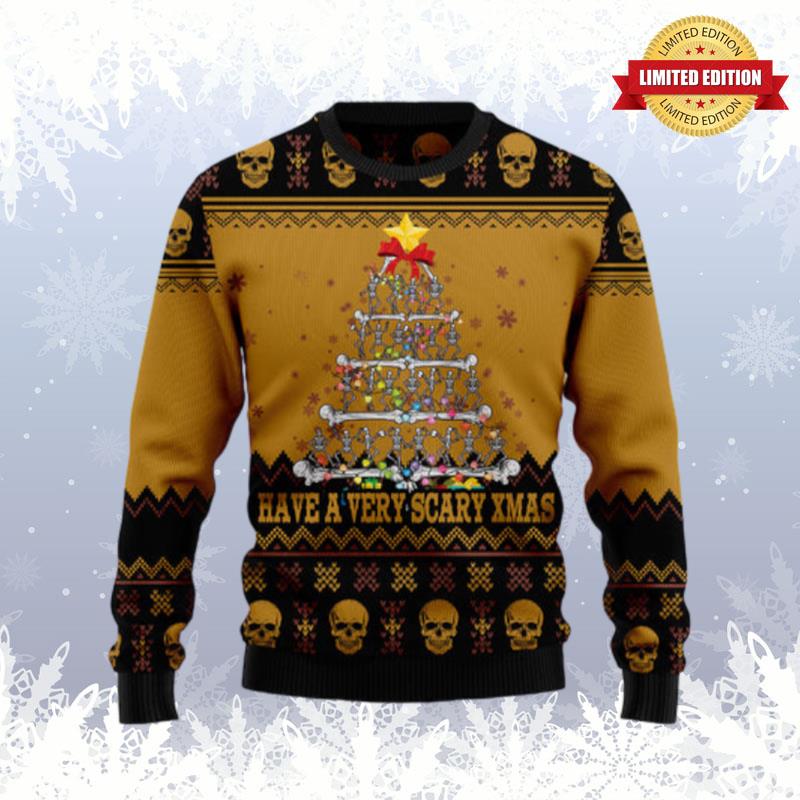 Skull Very Scary Xmas Ugly Sweaters For Men Women