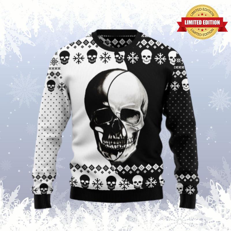 Skull Yinyang Ugly Sweaters For Men Women