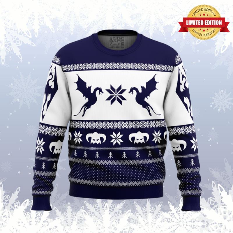 Skyrim Dragon Ugly Sweaters For Men Women