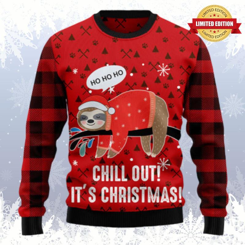 Sloth Chill Out Ugly Sweaters For Men Women