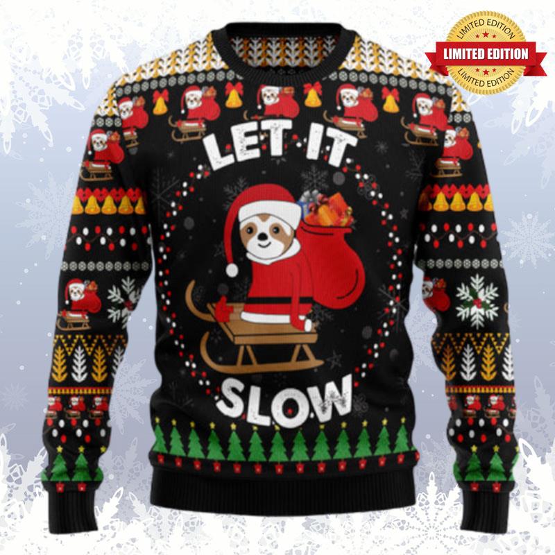 Sloth Let It Slow Ugly Sweaters For Men Women