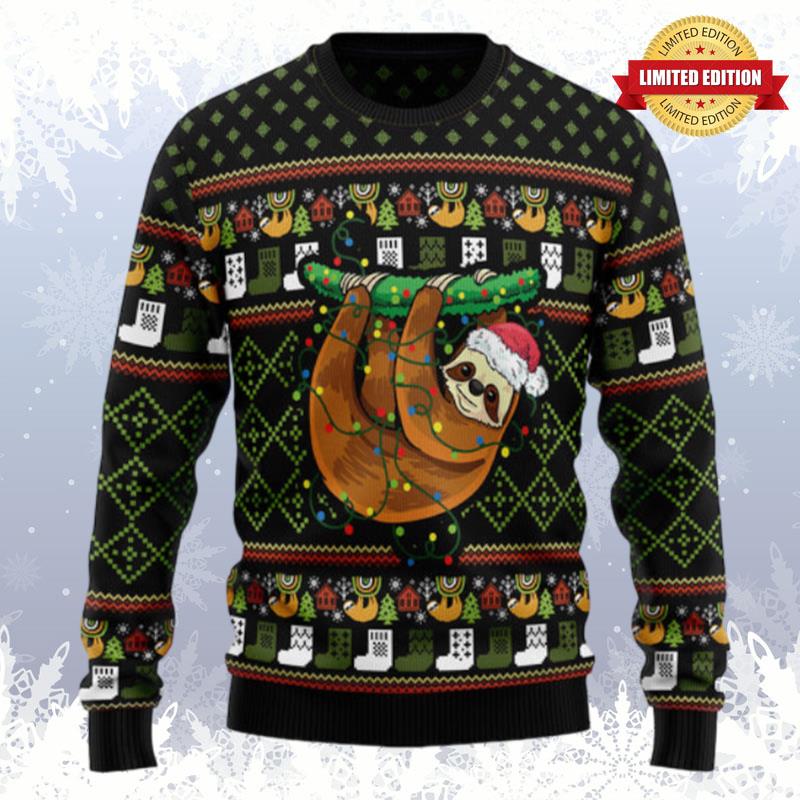 Sloth Light Ugly Sweaters For Men Women