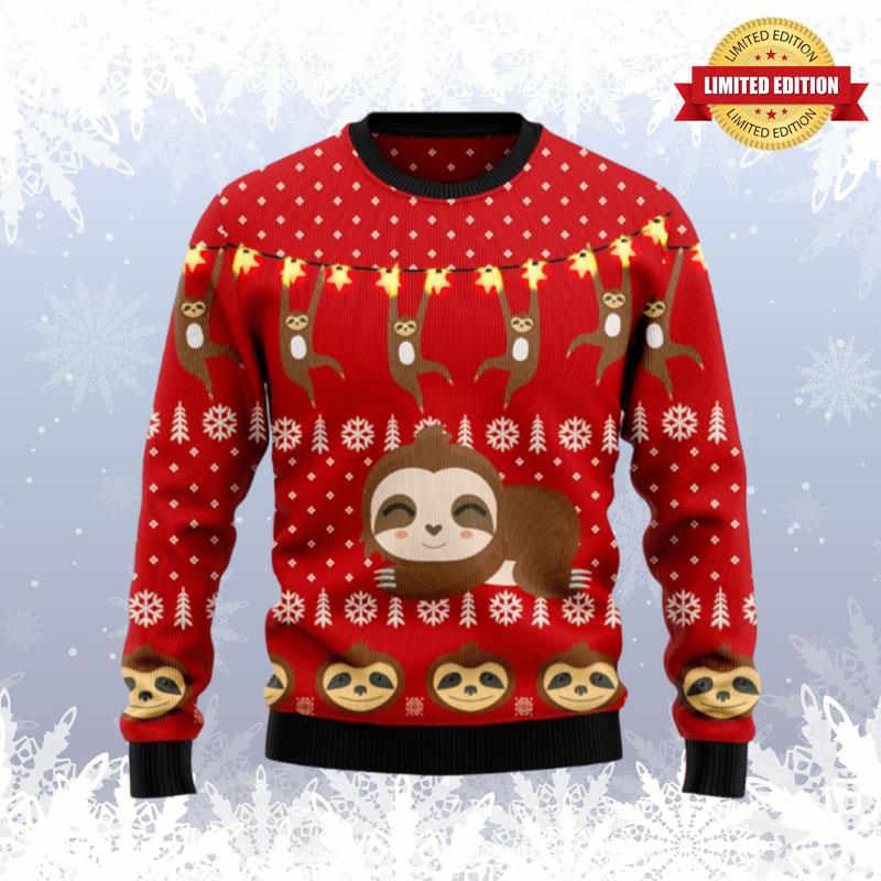 Sloth Light Ugly Sweaters For Men Women