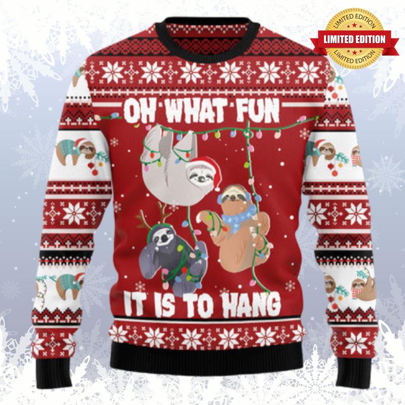 Sloth Oh What Fun Ugly Sweaters For Men Women