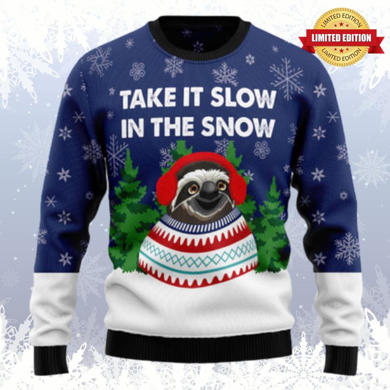Sloth Take It Slow TY0311 Ugly Christmas Sweater Ugly Sweaters For Men Women