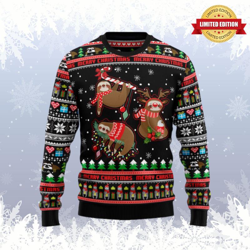 Sloth Xmas Ugly Sweaters For Men Women