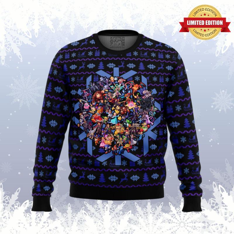 Smash Bros Christmas Brawl Ugly Sweaters For Men Women