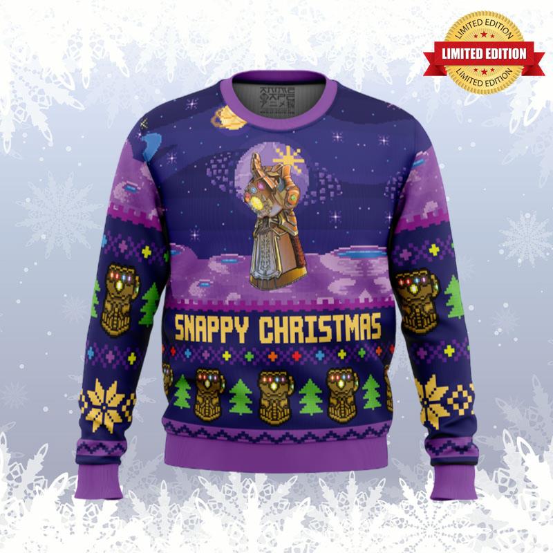 Snappy Christmas Infinity Gauntlet Marvel Ugly Sweaters For Men Women