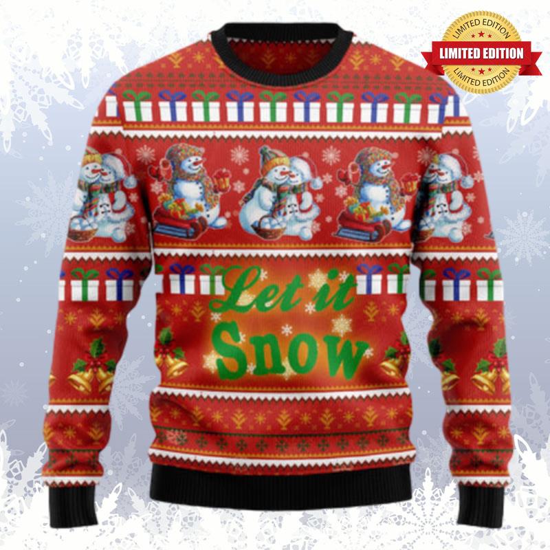 Snowman Let It Snow Ugly Sweaters For Men Women