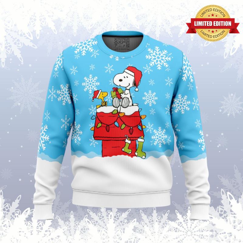 Snowy Christmas Snoopy Ugly Sweaters For Men Women