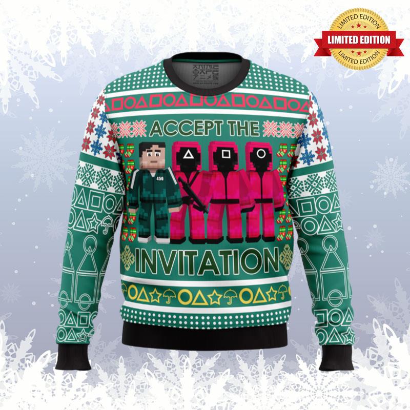 Squid Game Invitation Ugly Sweaters For Men Women