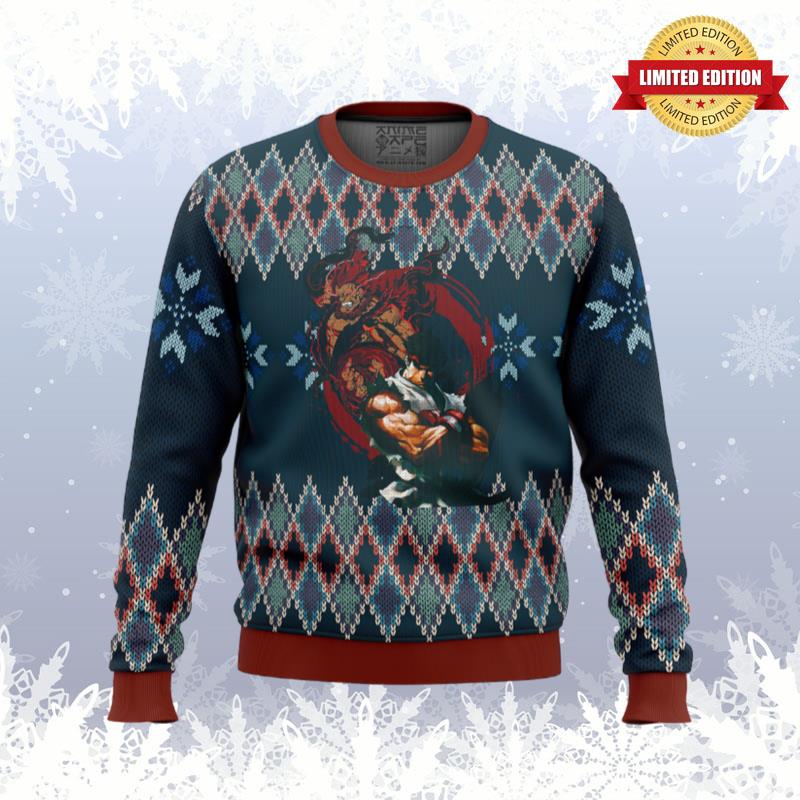 Street Fighter Ryu and Akuma Ugly Sweaters For Men Women