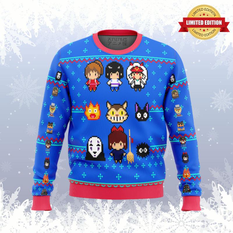 Studio Ghibli Blue Ugly Sweaters For Men Women