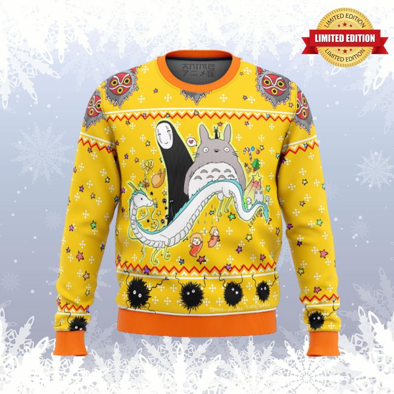 Studio Ghibli Yellow Ugly Sweaters For Men Women