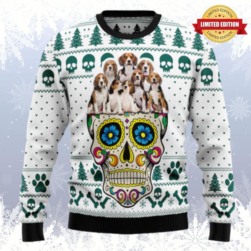 Sugar Skull Beagles Ugly Sweaters For Men Women