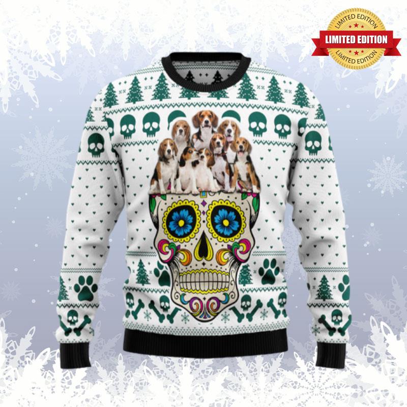 Sugar Skull Beagles Ugly Sweaters For Men Women