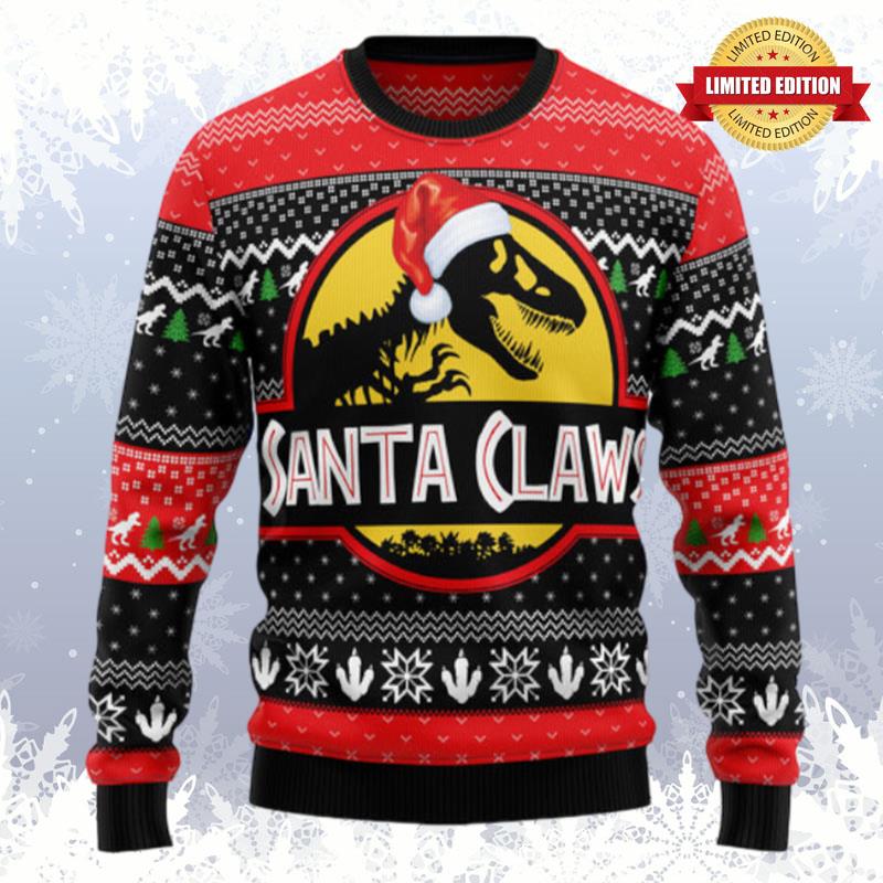 T Rex Santa Claws Ugly Sweaters For Men Women